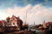 unknow artist European city landscape, street landsacpe, construction, frontstore, building and architecture. 173 painting